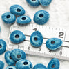 10 Mykonos Greek Beads Denim Blue Jeans Ceramic Cornflake Chips Bead 13mm