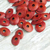 10 Mykonos Greek Beads Brick Red Ceramic Cornflake Chips Bead 13mm