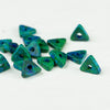 Triangle Ceramic Beads Geometric Washer 10mm Mykonos Greek Beads, 24 Aegean Blue