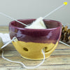 Petite Gold Burgundy Yarn bowl, Knitting Bowl, Ceramic Yarn holder