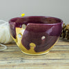 Petite Gold Burgundy Yarn bowl, Knitting Bowl, Ceramic Yarn holder