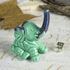 Elephant ring holder Lucky Elephant mint pastel jewelry Ring Holder Ceramic Green