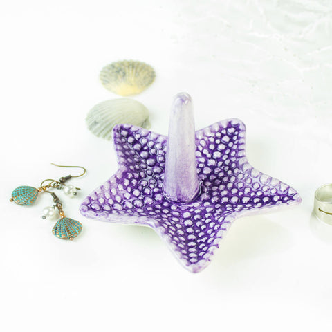 Purple Starfish Ring Holder
