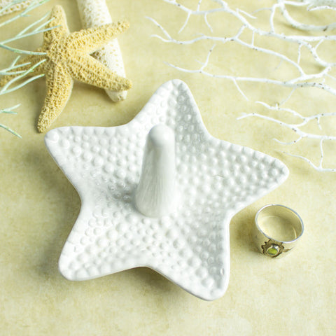 White Starfish Ring Holder