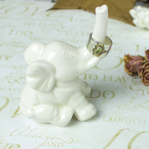 Elephant ring holder Lucky Elephant Yellow jewelry Ceramic Ring Holder ...
