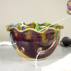 Ceramic Yarn Bowl, Hand made Knitting bowl, Unique Orange Yellow Blue Purple Lime Green