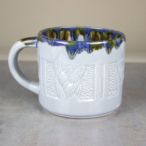 Grey with Blue Drips Sweater Mug Coffee cup