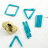 Reserved for Laura -Barrel Tube 6x10mm Mykonos Beads Turquoise, Denim, Black