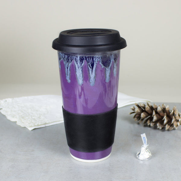 Travel Cup Pottery Large Travel Mug, Silicone Lid and Sleeve, 700 Ml Coffee  Mug, Zero Waste, Ceramic, Stoneware, Handmade, Wheel Thrown 