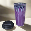 Amethyst Purple Travel Mug with Lid, Lavender To Go Mug with Silicone Lid, handmade pottery