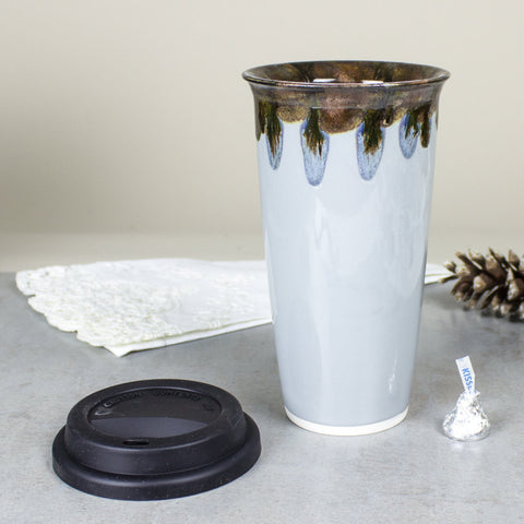 Grey Goldstone Travel Mug with Silicone Lid