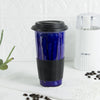 Cobalt Blue Coffee Travel mug with silicon lid handmade pottery