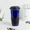 Ceramic Coffee Travel mug, Eggplant Purple BlueRoomPottery with silicon lid