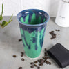 Ceramic Coffee Travel mug, Eggplant Purple BlueRoomPottery with silicon lid