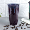 Ceramic Coffee Travel mug, Eggplant Purple BlueRoomPottery with silicon lid