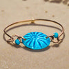 Turquoise Aqua Bracelet, Stackable Blue Ceramic Jewelry