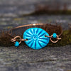 Turquoise Aqua Bracelet, Stackable Blue Ceramic Jewelry
