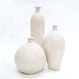 Set of 3 White Minimal Handmade Bottles