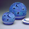 Stars and Moon candle holder Lantern Velvet Purple Candileria™, large or small choices