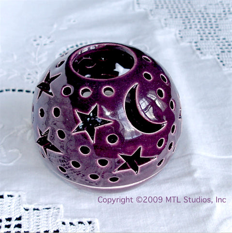 Lavender Blush Eggplant Purple Candle holder THE ORIGINAL Ceramics Star Candileria™
