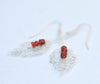 Silver Crochet Lace Carnelian Leaves