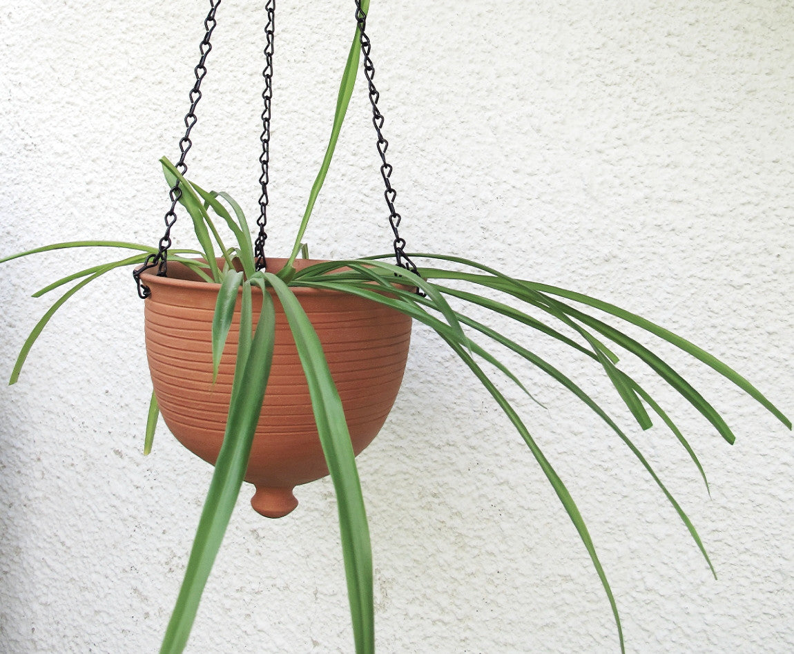 hanging planter terra cotta Large Hanging planter terracotta unglazed modern Urban Garden gardening Bowl by BlueRoomPottery