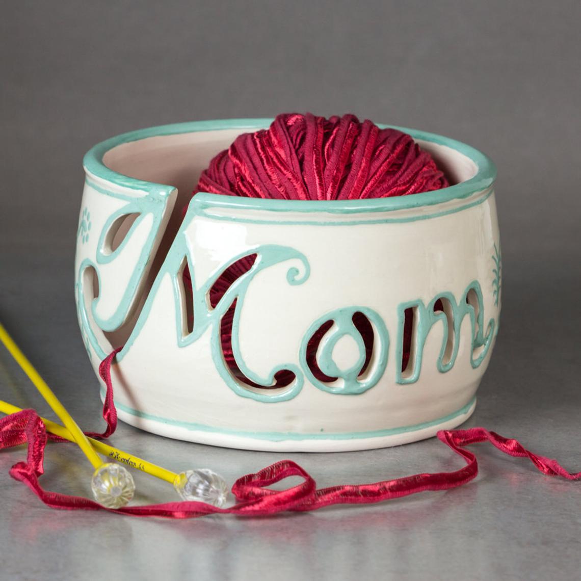 Large Yarn bowl leaf Big cake Knitting Bowl 3D printed eco friendly plastic  Lavender blue by BlueRoomPottery