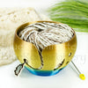 Yarn bowl Blue gold leaf Regular Knitting Bowl 3D printed eco friendly plastic Travel Crochet bowl knitter gifts 5.5 inch Yarn holder