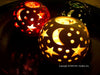 Stars and Moon candle holder Lantern Velvet Purple Candileria™, large or small choices