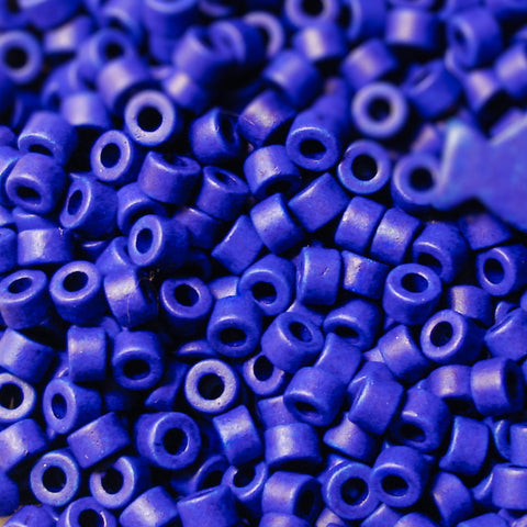 Mykonos Greek Ceramic Mini Tube Beads, 30 Cobalt Blue 6X4mm bead, DIY