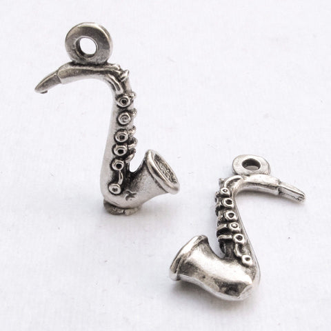 Greek Mykonos Casting Metal Saxophone Music Charm Pendant (1 piece)