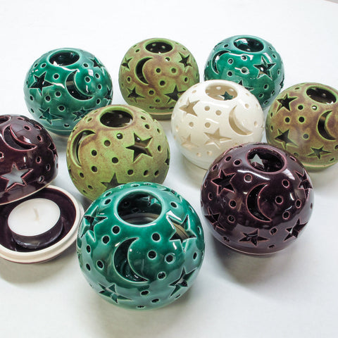 Eggplant Purple Candle holder, THE ORIGINAL Ceramics Star Candileria™